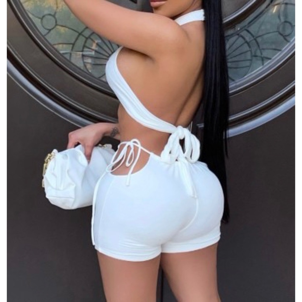 High Waist White Women's Shorts